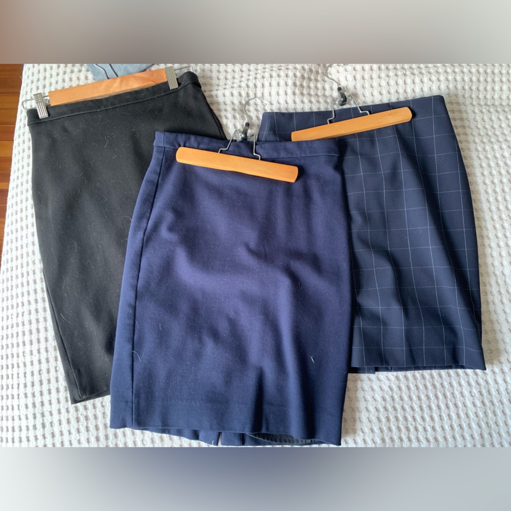 Lot of three size 0 pencil skirts — J Crew and Ann Taylor